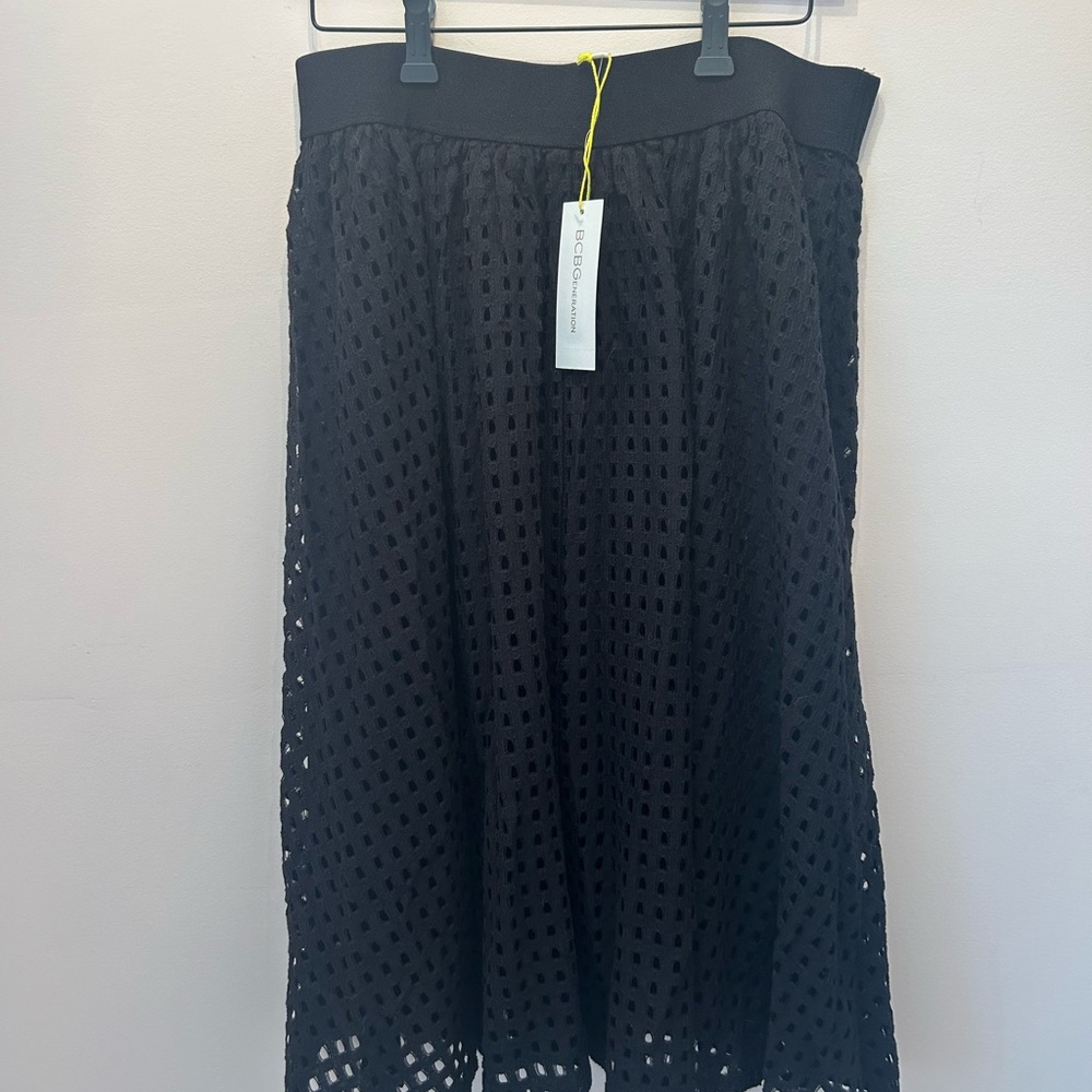 Black Lace Midi Skirt